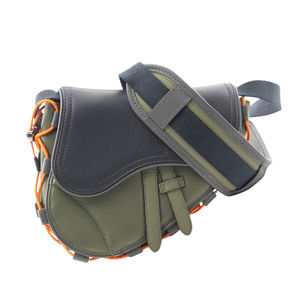 Pre-Loved Dior Sacai Technical Fabric and Grained Calfskin Saddle Bag